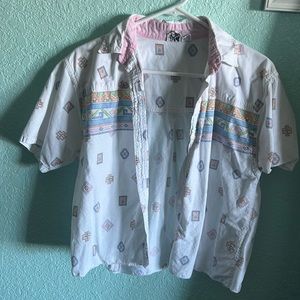 short-sleeve cotton button-up